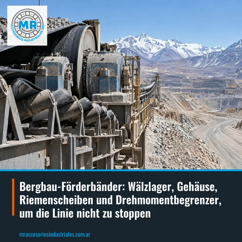 Bergbau-Förderbänder: Wälzlager, Gehäuse, Riemenscheiben und Drehmomentbegrenzer, um die Linie nicht zu stoppen
