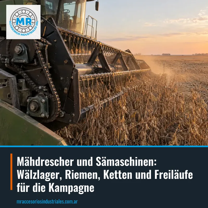 Mähdrescher und Sämaschinen: Wälzlager, Riemen, Ketten und Freiläufe für die Kampagne