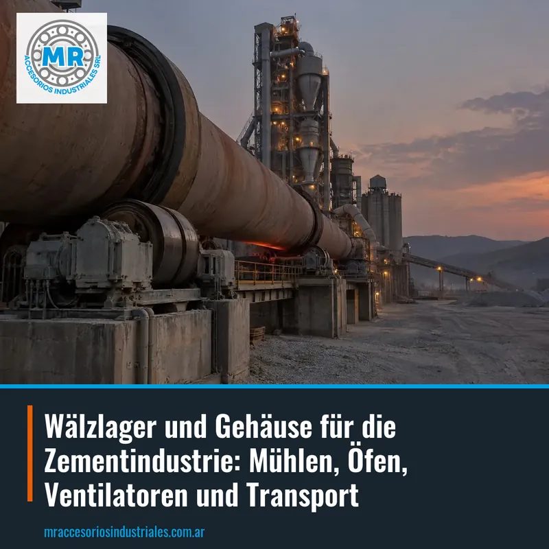 Wälzlager und Gehäuse für die Zementindustrie: Mühlen, Öfen, Ventilatoren und Transport