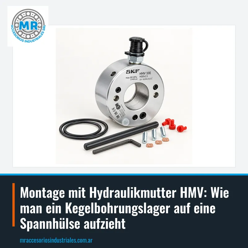 Montage mit Hydraulikmutter HMV: Wie man ein Kegelbohrungslager auf eine Spannhülse aufzieht