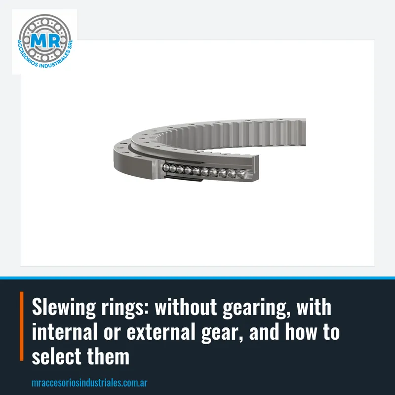 Slewing rings: without gearing, with internal or external gear, and how to select them