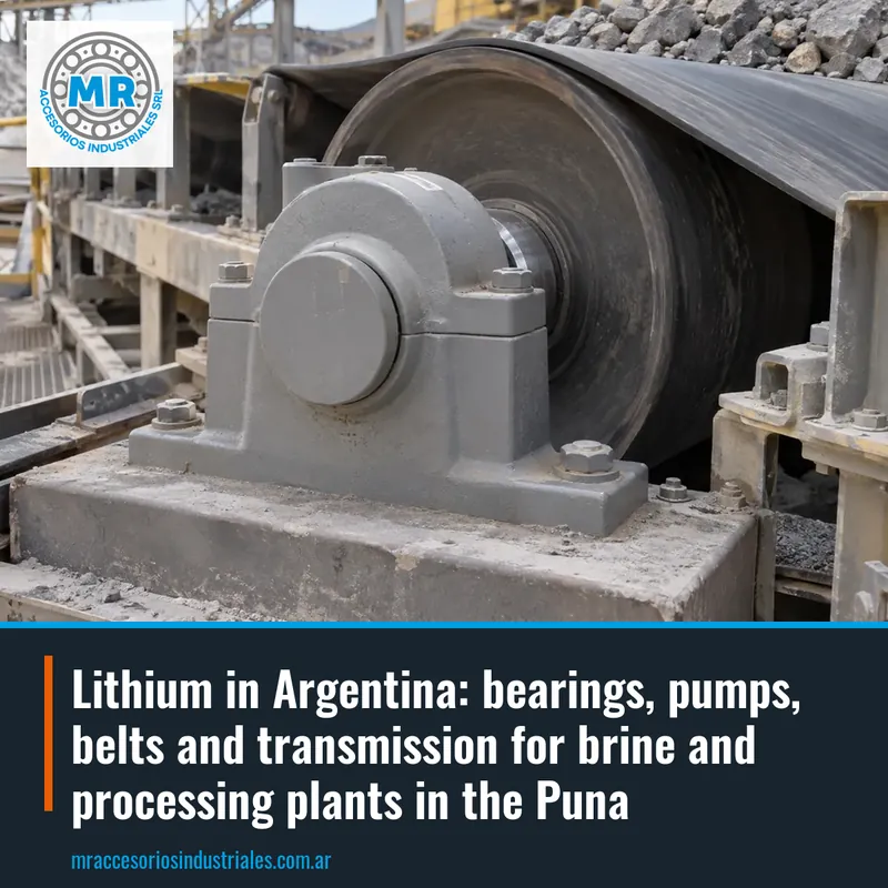 Lithium in Argentina: bearings, pumps, belts and transmission for brine and processing plants in the Puna