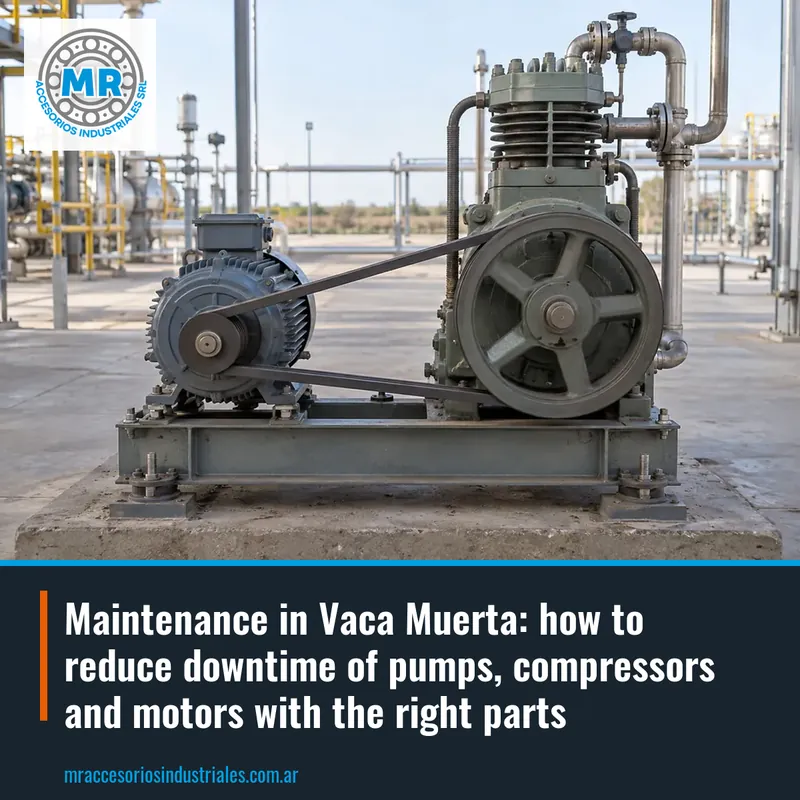 Maintenance in Vaca Muerta: how to reduce downtime of pumps, compressors and motors with the right parts