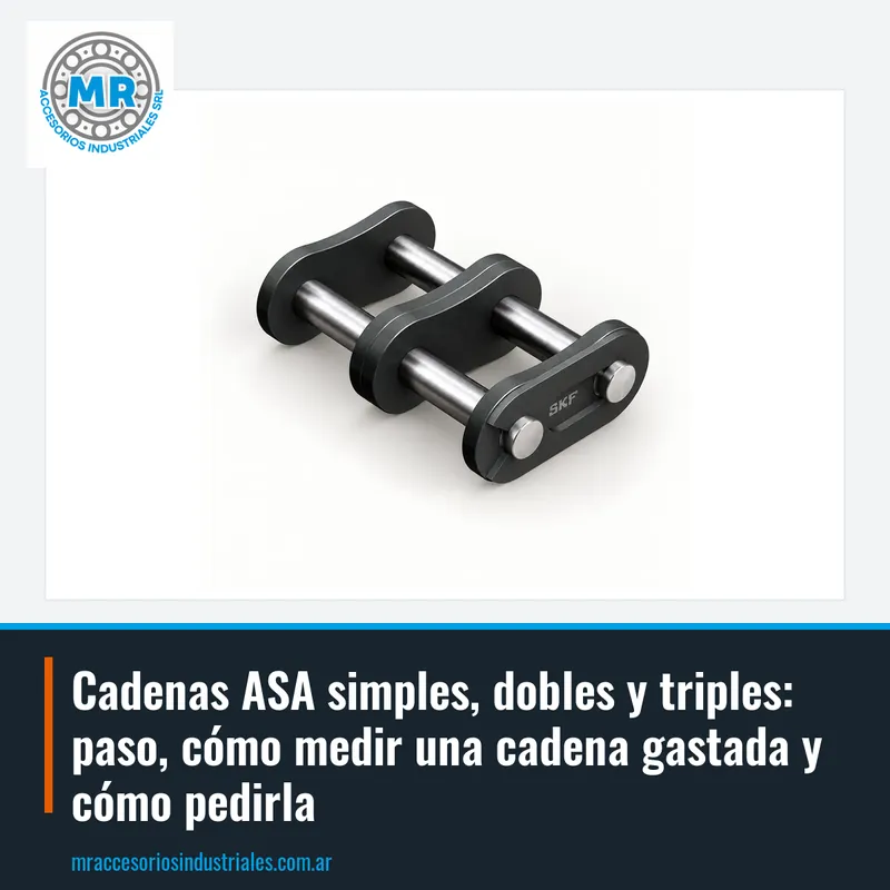 Cadenas ASA simples, dobles y triples: paso, cómo medir una cadena gastada y cómo pedirla
