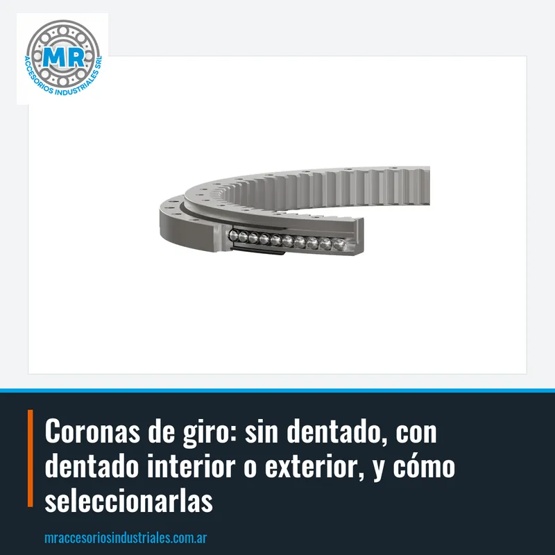 Coronas de giro: sin dentado, con dentado interior o exterior, y cómo seleccionarlas