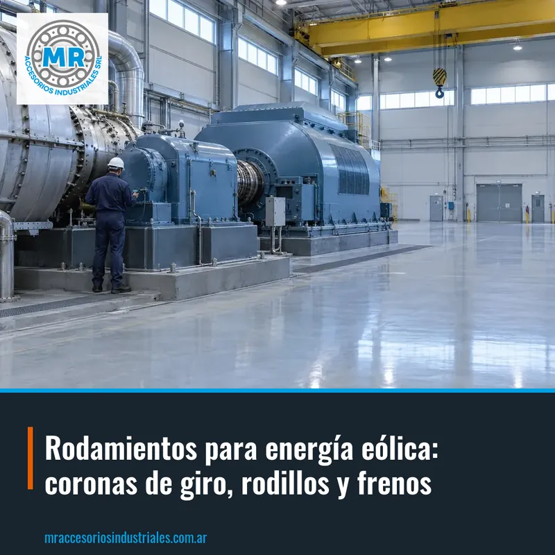 Rodamientos para energía eólica: coronas de giro, rodillos y frenos