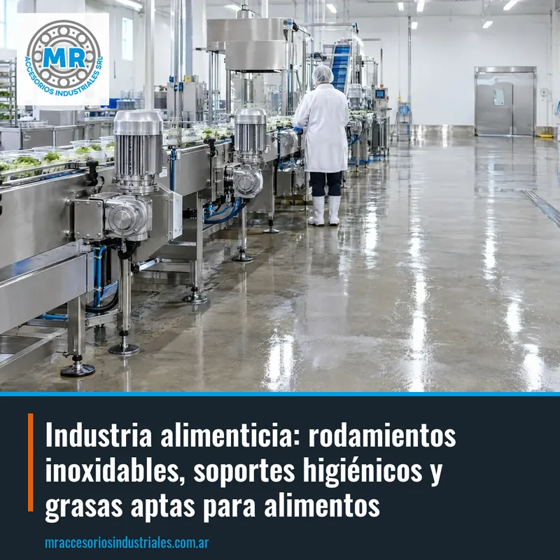 Industria alimenticia: rodamientos inoxidables, soportes higiénicos y grasas aptas para alimentos