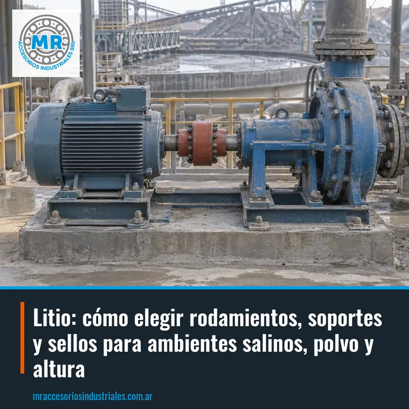 Litio: cómo elegir rodamientos, soportes y sellos para ambientes salinos, polvo y altura