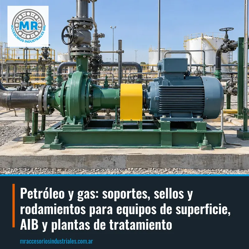 Petróleo y gas: soportes, sellos y rodamientos para equipos de superficie, AIB y plantas de tratamiento