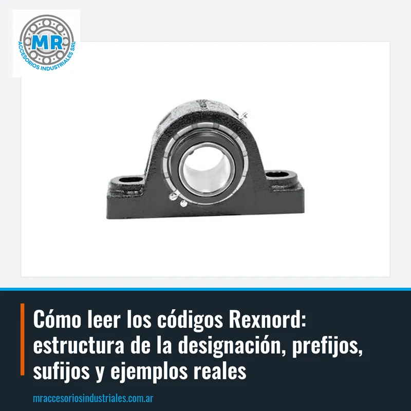 Cómo leer los códigos Rexnord: estructura de la designación, prefijos, sufijos y ejemplos reales