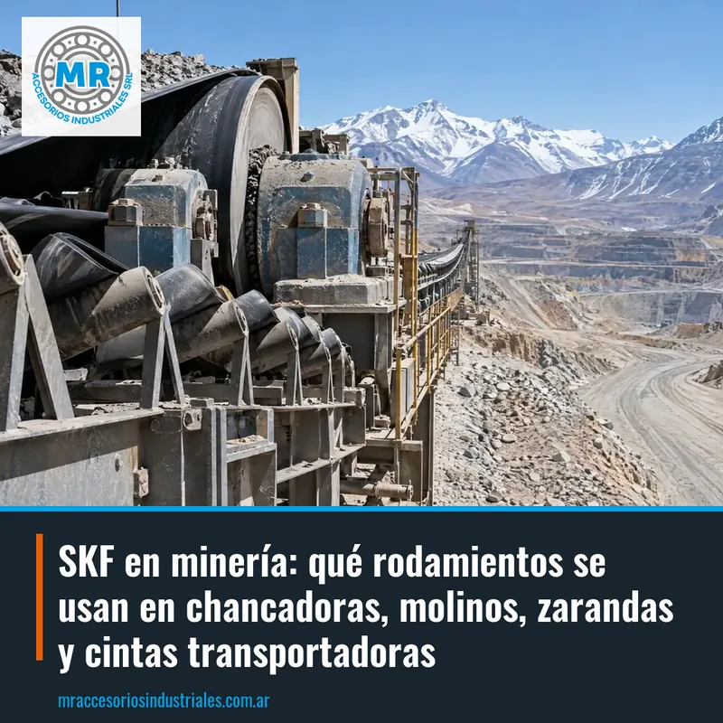 SKF en minería: qué rodamientos se usan en chancadoras, molinos, zarandas y cintas transportadoras