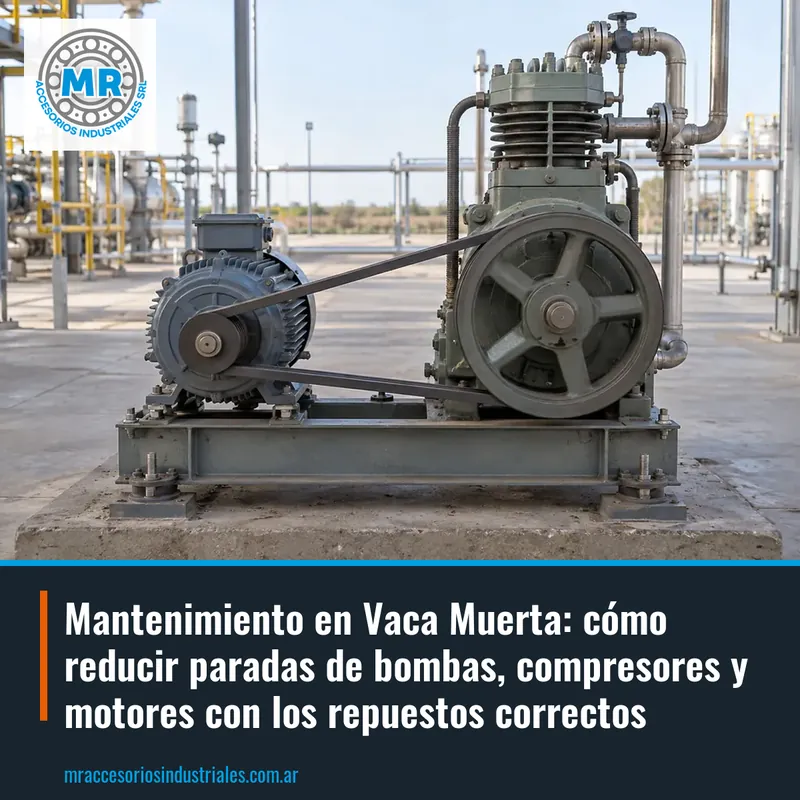 Mantenimiento en Vaca Muerta: cómo reducir paradas de bombas, compresores y motores con los repuestos correctos