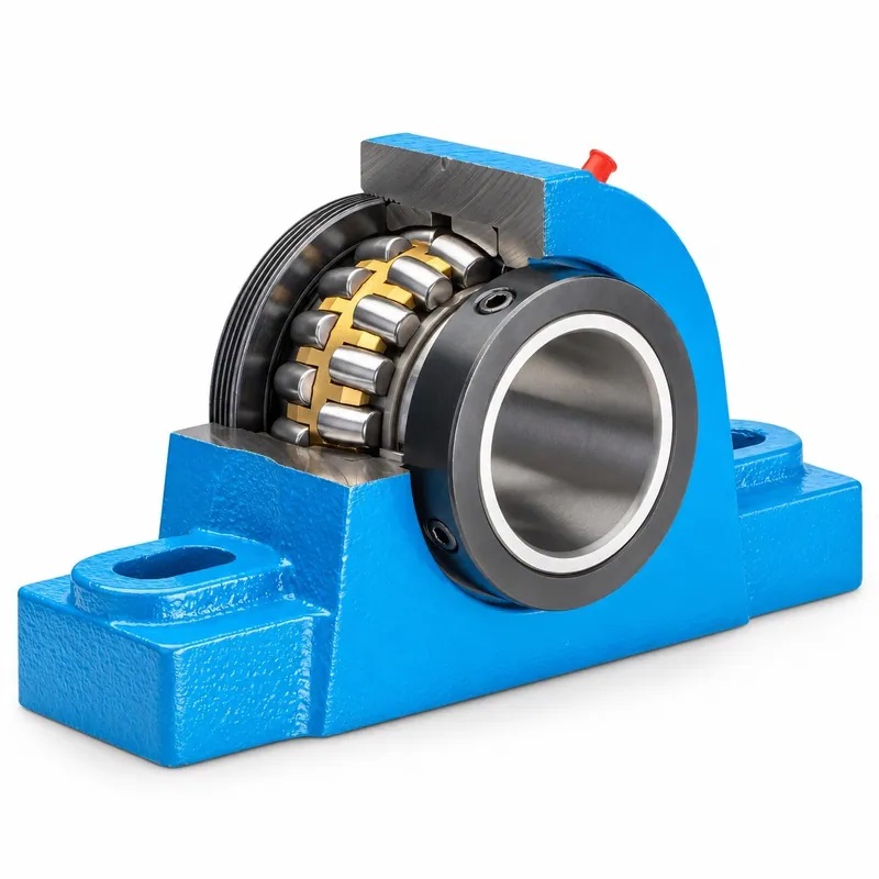 Bower Type E pillow block, two-bolt, cutaway view · BOWER EPB2-115