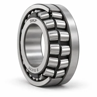 Rodamiento de rodillos a rótula SKF 22210 E en fotografía de estudio.