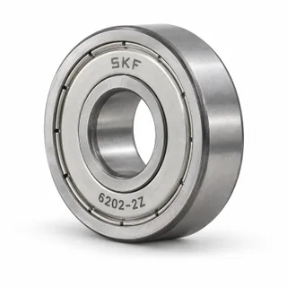 Rodamiento rígido de bolas SKF 6202-2Z en fotografía de estudio.