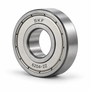 Rodamiento rígido de bolas SKF 6204-2Z en fotografía de estudio.