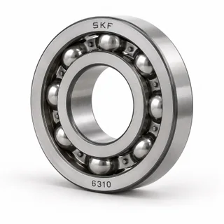 Rodamiento rígido de bolas SKF 6310 en fotografía de estudio.