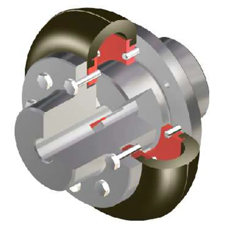 Cutaway of a GUMMI Type A elastic coupling with safety locks · GUMMI BS