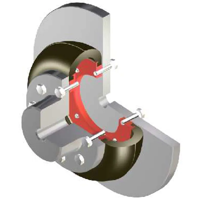 Cutaway of a GUMMI Type A elastic coupling for flywheel mounting, spool model · GUMMI CC