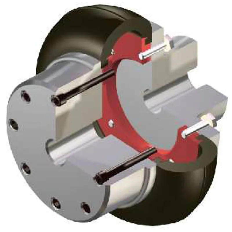Cutaway of a GUMMI Type A elastic coupling with integral hub · GUMMI A-155 CI