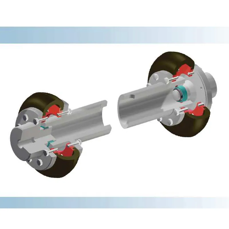 Cutaway of a GUMMI Type A elastic coupling with floating shaft · GUMMI EF