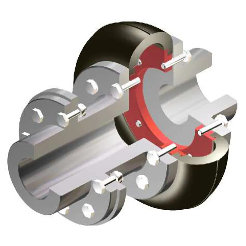 Cutaway of a GUMMI Type A elastic coupling with spacer · GUMMI A-20/25 ES 75