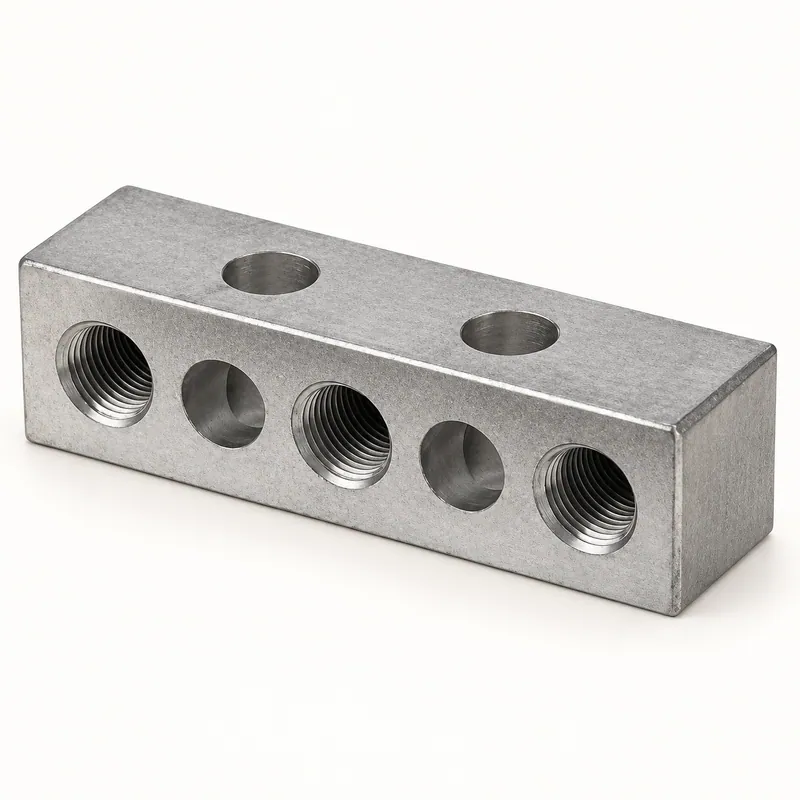 Bloque distribuidor de lubricante metálico con tres entradas · SKF LL/13147