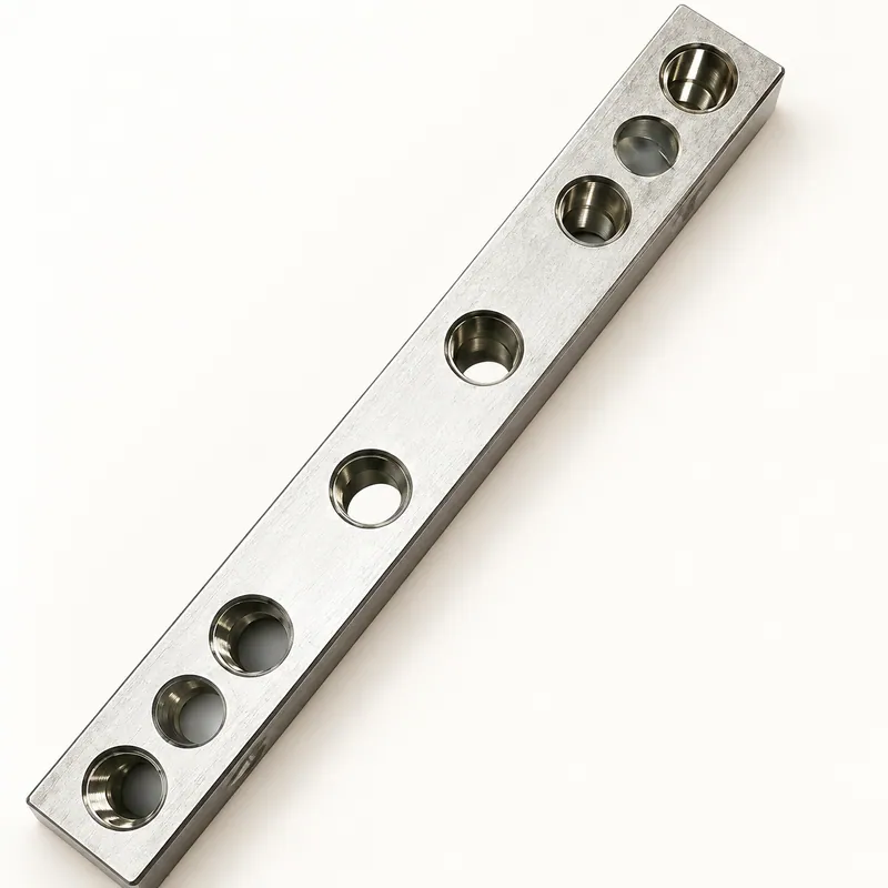Bloque distribuidor de aluminio con seis puertos y roscas NPTF de 1/8 pulgadas · SKF LL/13148