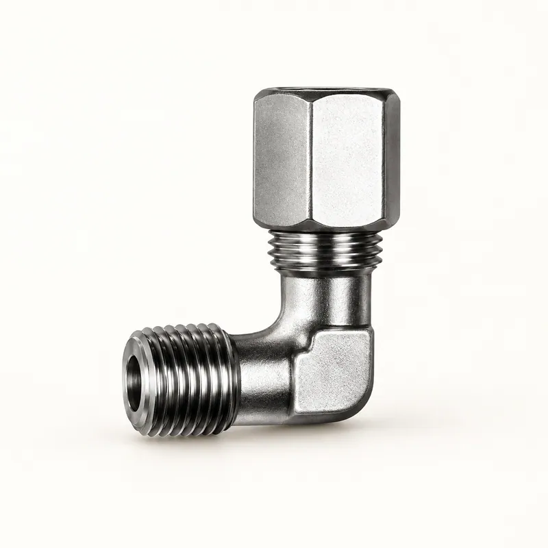 Codo macho metálico roscado con tuerca hexagonal para conexión de lubricación · SKF LL/223-13023-3