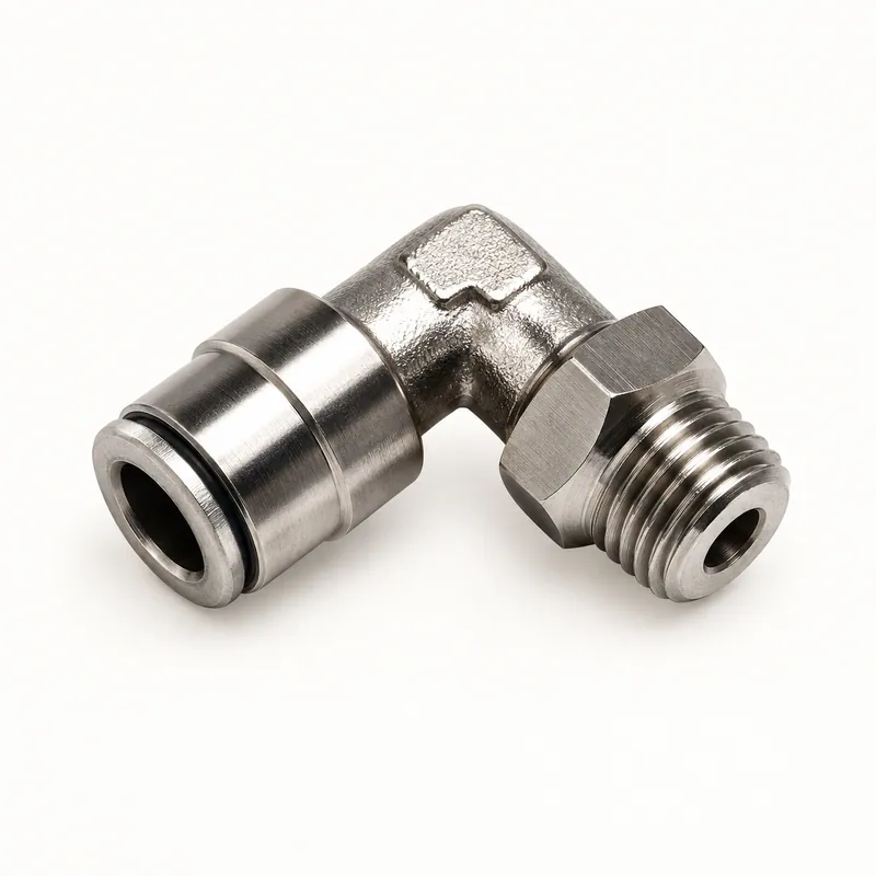 Codo macho roscado de metal con collar estriado giratorio para conexión de tubo · SKF LL/226-14157-2