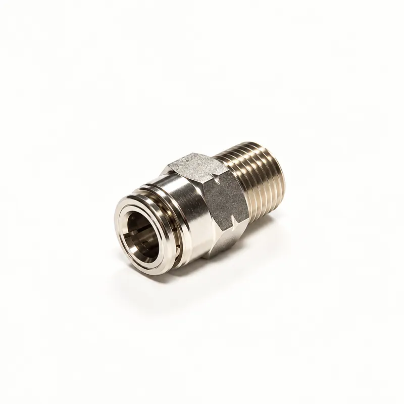 Conector recto Quicklinc macho de latón con rosca NPT y punta push-in para tubo de nailon de 1/4" · SKF LL/244047