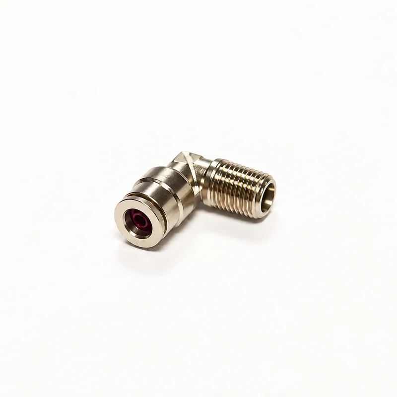 Codo Quicklinc de 90° macho con rosca NPT y conexión push-in para tubo de nailon de 1/4" · SKF LL/244048