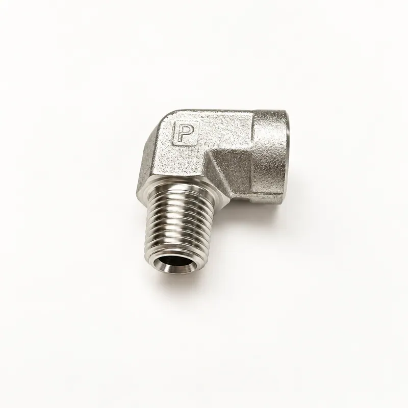 Codo metálico con rosca NPTF de 1/4 pulgadas para bombas eléctricas FlowMaster II · SKF LL/277439