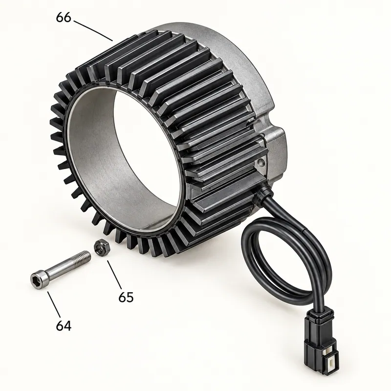 Motor eléctrico de 24 V cilíndrico con carcasa metálica y cables de conexión · SKF LL/278661