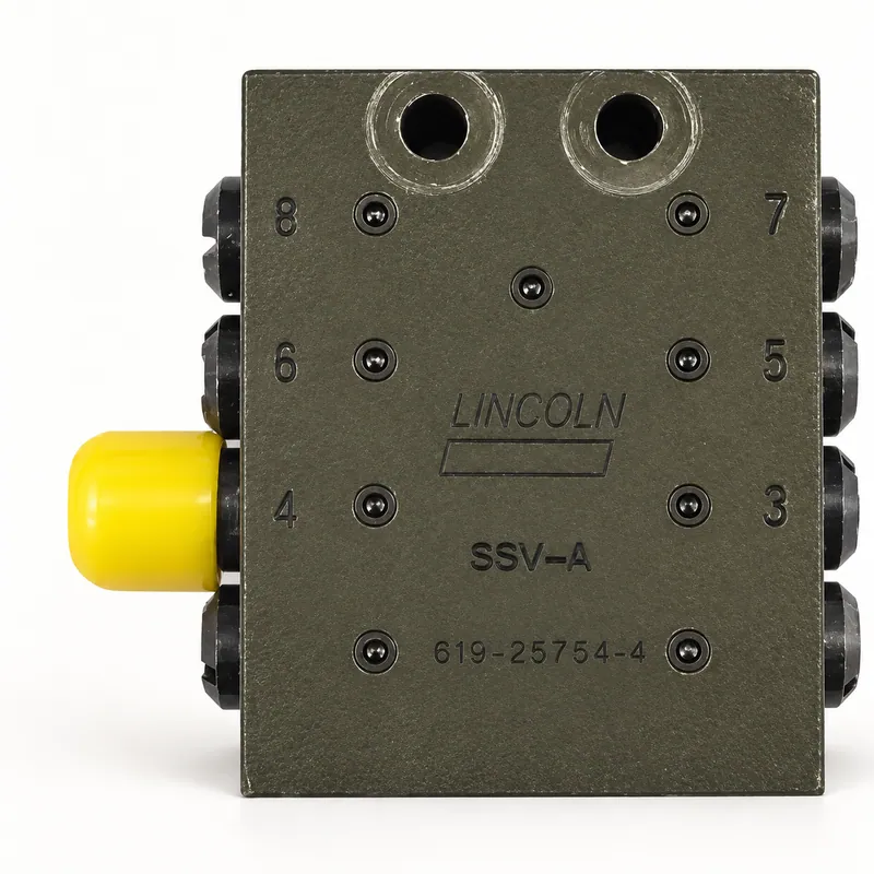 Válvula divisora SSV metálica con ocho salidas y pin indicador · SKF LL/619-25754-4