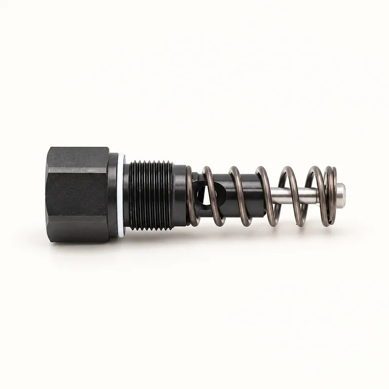 Elemento de bomba metálico cilíndrico con roscas y resorte para sistema de lubricación · SKF LL/655-28716-1