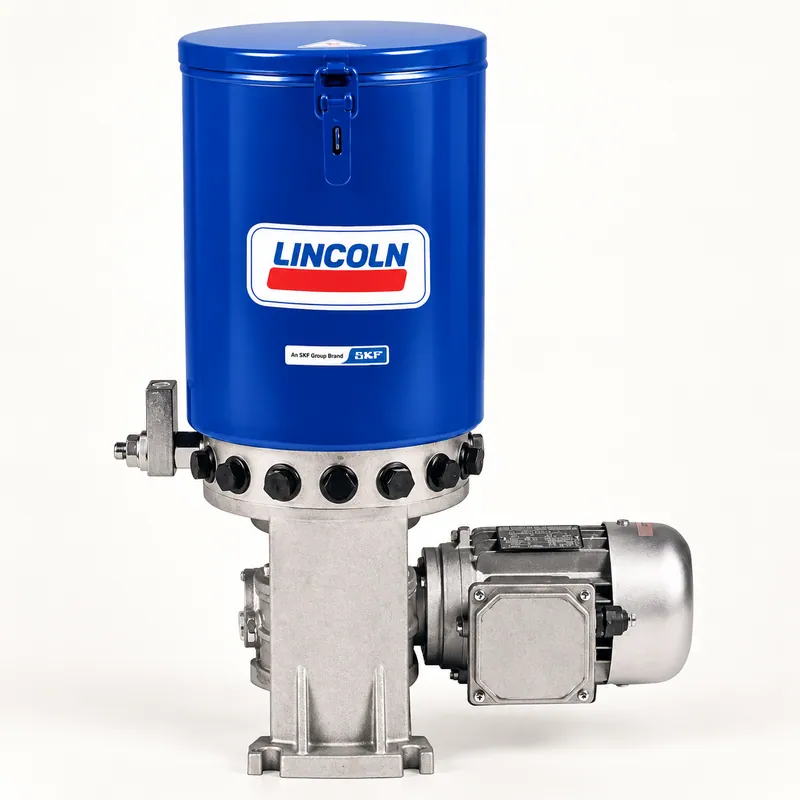 Bomba de lubricación eléctrica con motor, depósito metálico y panel de control · SKF LL/660-40669-7