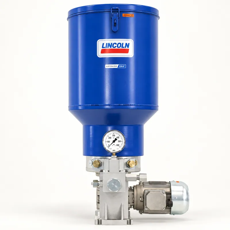 Bomba de lubricación eléctrica de cuerpo metálico con motor y conexiones para 380-480V · SKF LL/661-41274-3