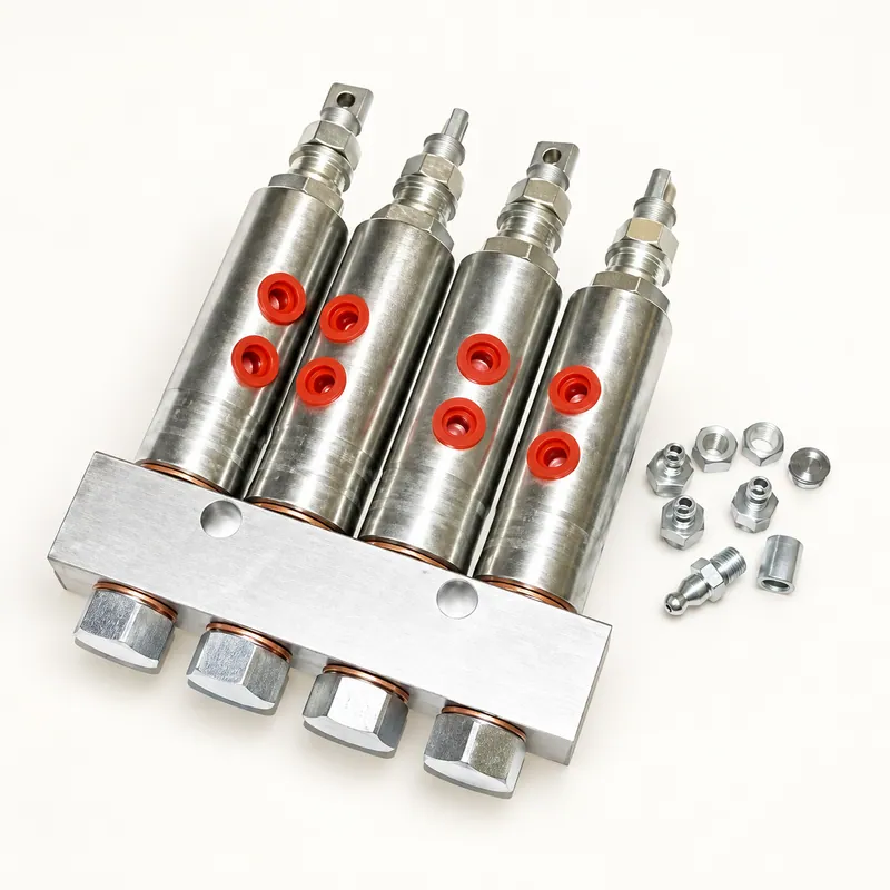 Múltiple de inyectores de grasa con tres cuerpos cilíndricos de acero y base roscada · SKF LL/81770-3