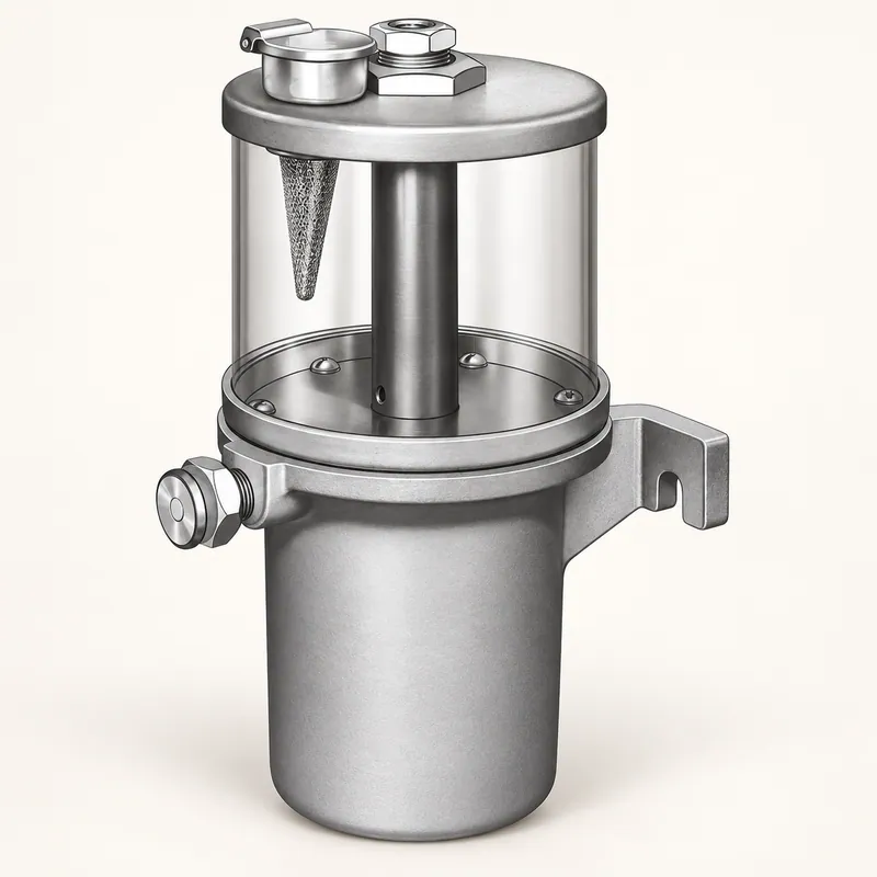 Bomba de aceite neumática de cuerpo metálico cilíndrico con conexiones · SKF LL/82885