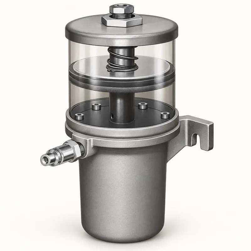Bomba de grasa neumática de cuerpo metálico cilíndrico con conexiones · SKF LL/82886