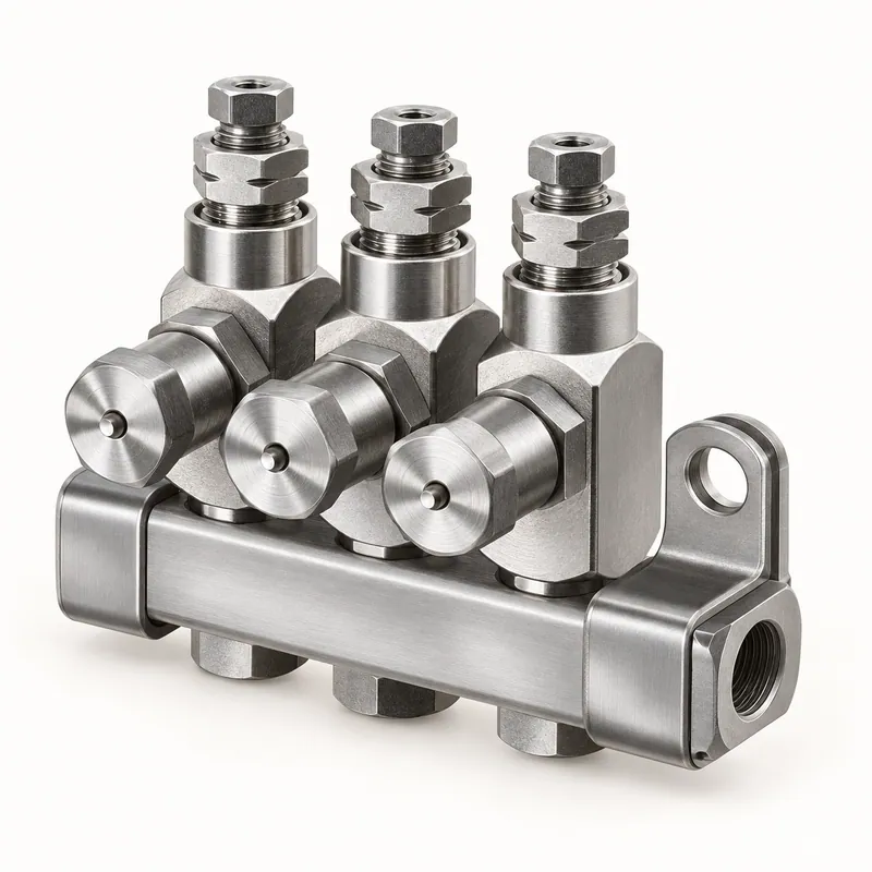 Inyector de grasa de acero con cuerpo cilíndrico y puertos roscados · SKF LL/83309-2
