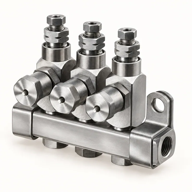 Inyector de grasa metálico alargado con cuerpo cilíndrico y roscas en los extremos · SKF LL/83309-5