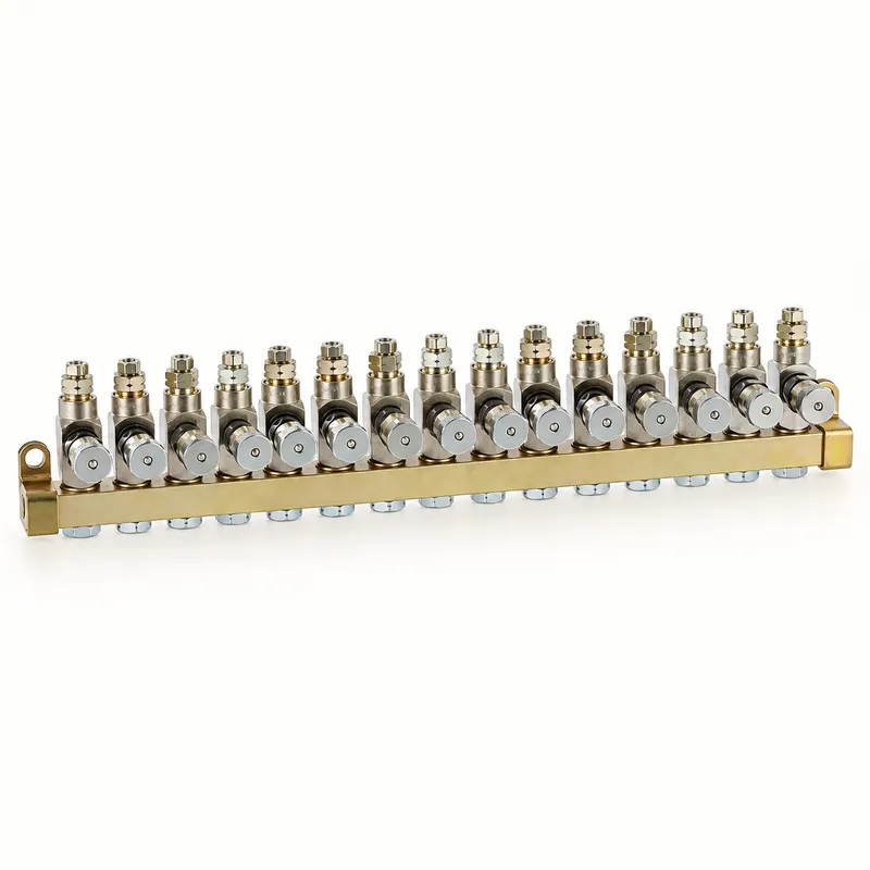Inyector de lubricante metálico con cuerpo hexagonal y conexiones roscadas · SKF LL/83311-15