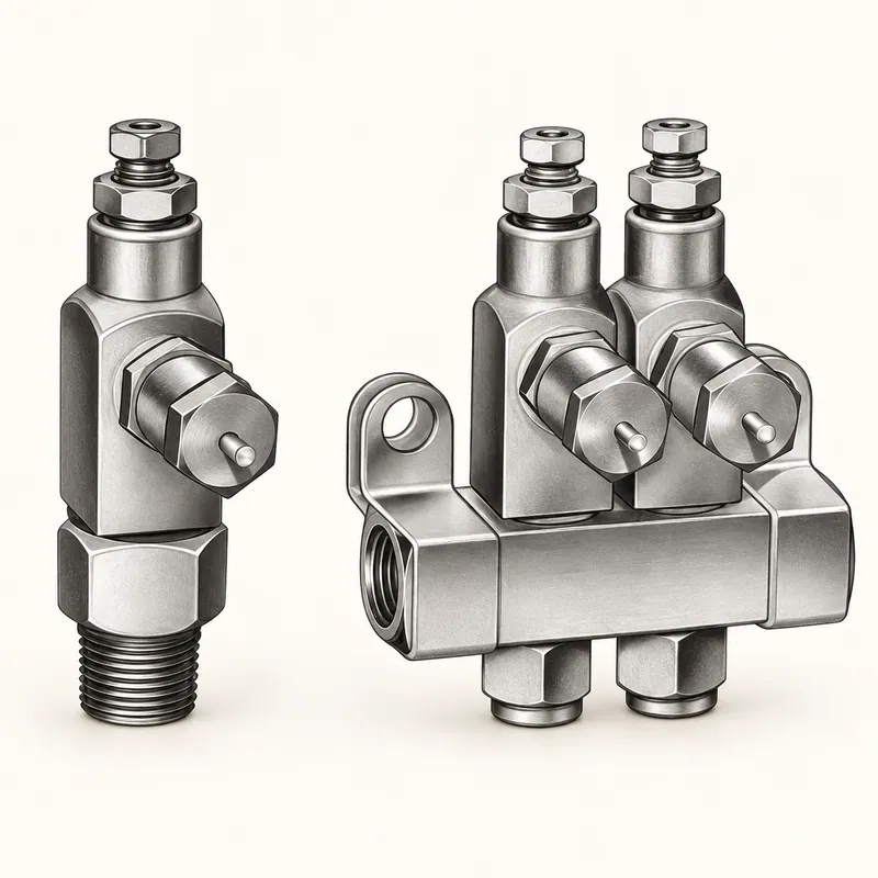 Inyector de grasa de acero con cuerpo cilíndrico, roscas y tuerca hexagonal · SKF LL/83336-2