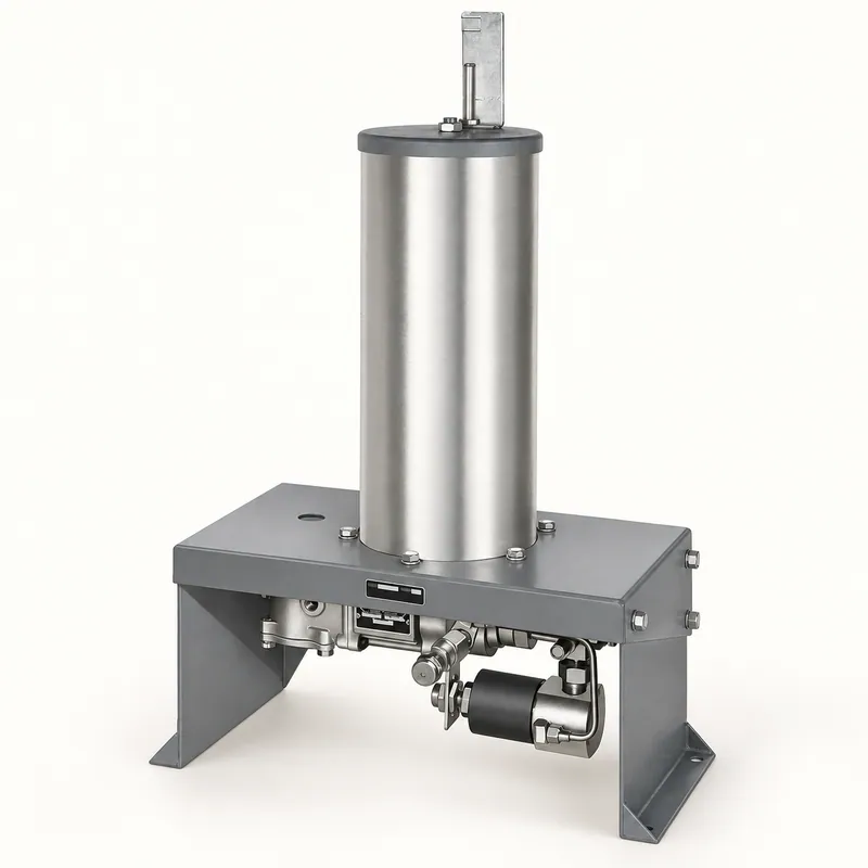 Bomba de grasa neumática de cuerpo metálico cilíndrico con conexiones · SKF LL/83599