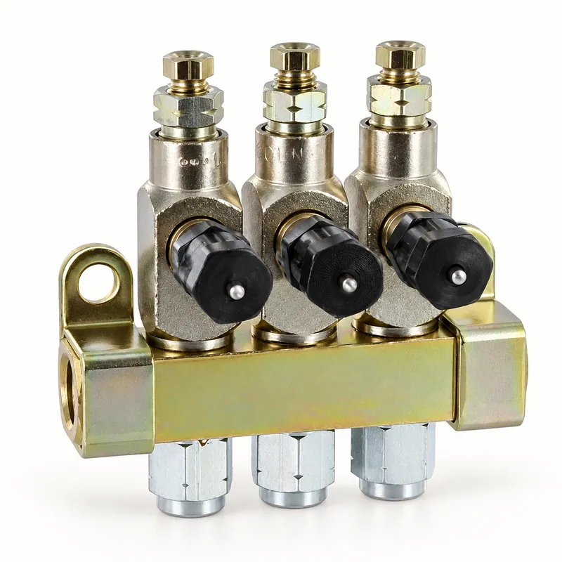 Inyector de aceite SL43 con cuerpo hexagonal y conexiones roscadas · SKF LL/84429-3