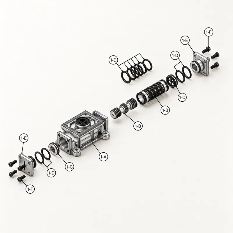 Kit de extremo de aire con piezas metálicas y sellos para bomba de diafragma · SKF LL/85627