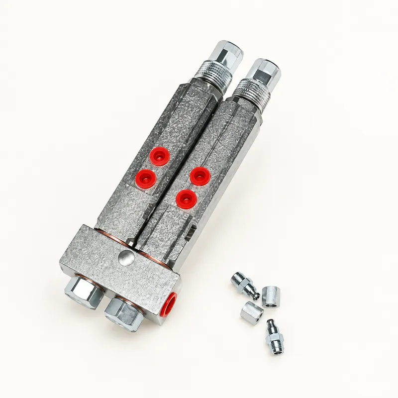 Múltiple distribuidor de grasa de acero con dos inyectores montados sobre cuerpo rectangular · SKF LL/85770-2