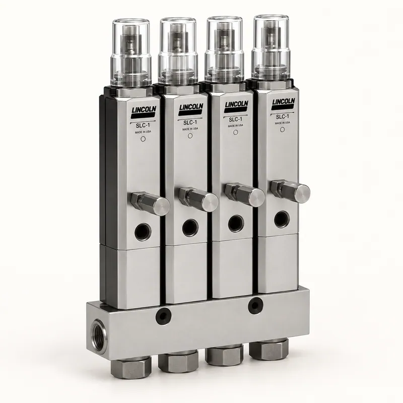 Inyector de grasa metálico cilíndrico con rosca y tuerca hexagonal para sistema de lubricación centralizada · SKF LL/85780-2